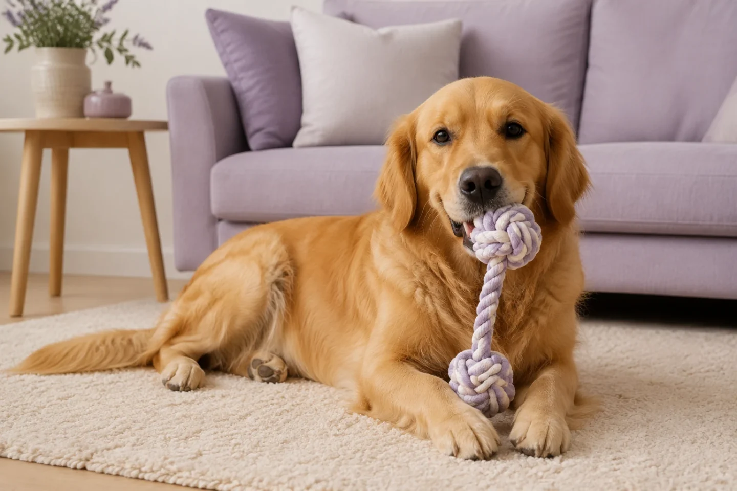 Golden retriever la joacă