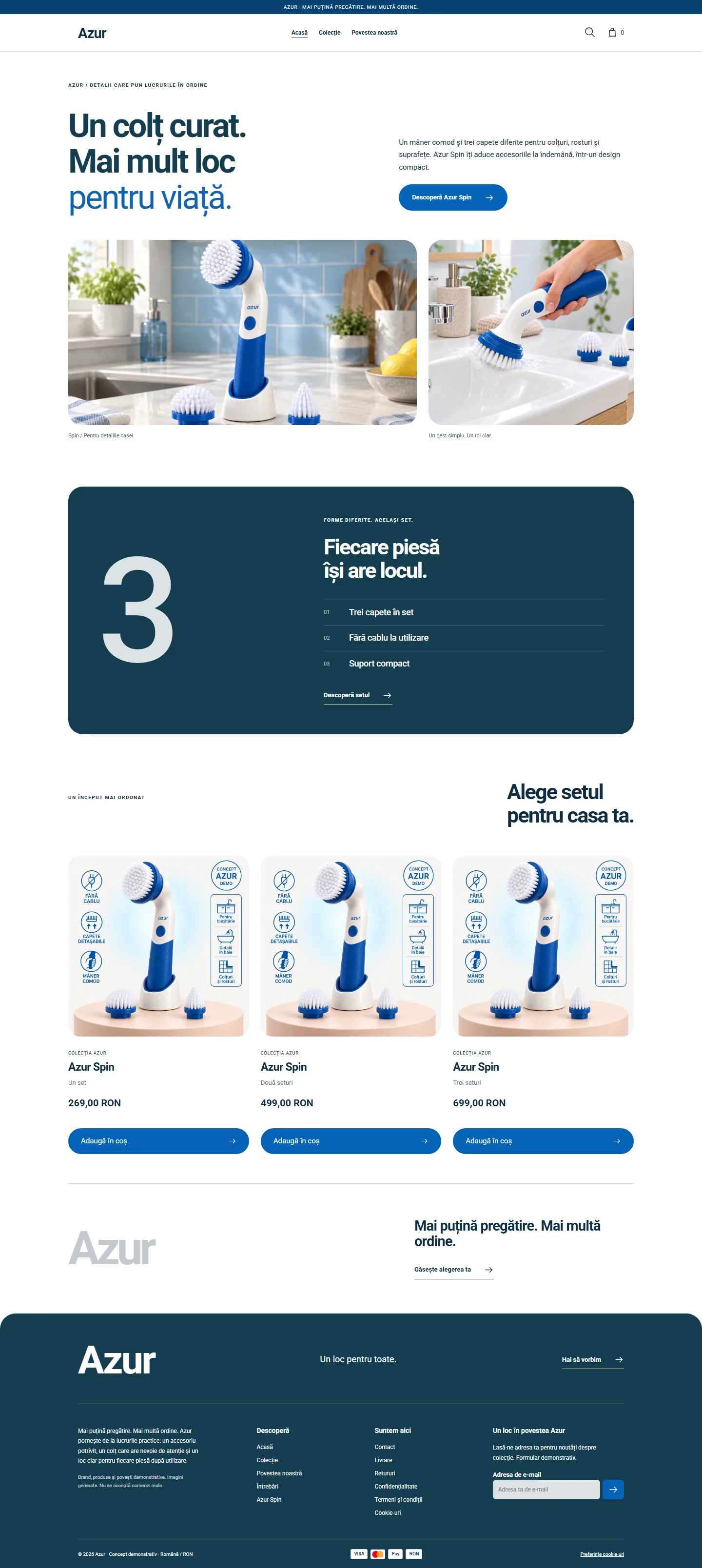 Azur Spin — design demonstrativ complet