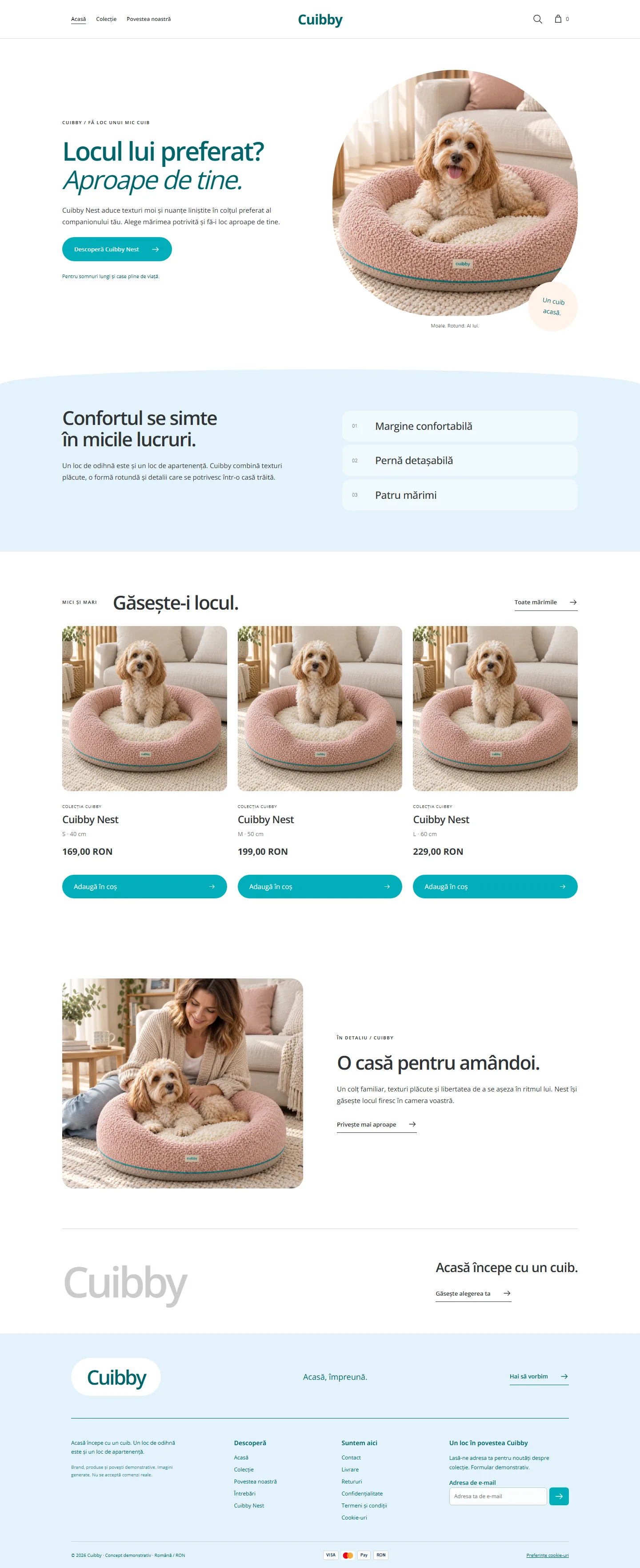 Cuibby Nest — design demonstrativ complet