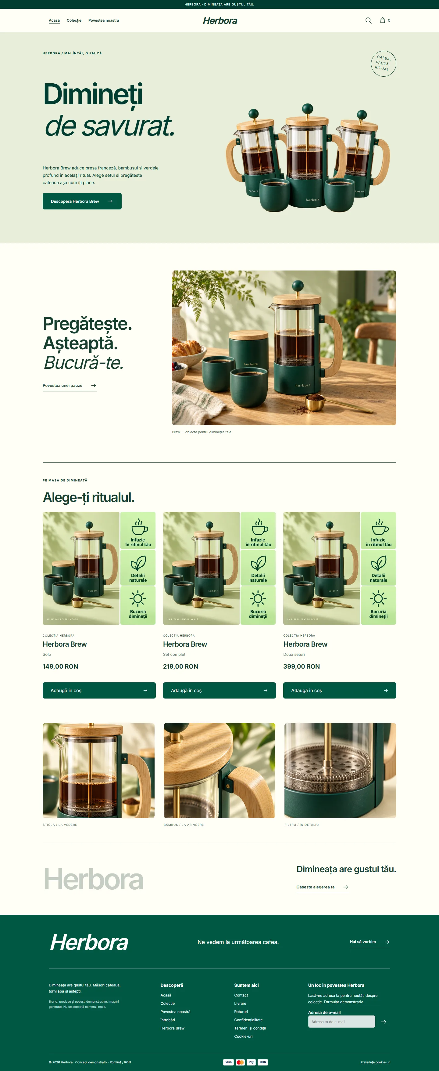 Herbora Brew — design demonstrativ complet